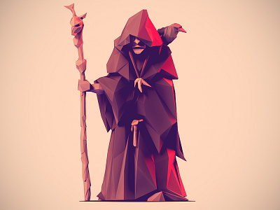 Low Poly Viking Seer 3d character character design crow illustration low poly seer staff viking zbtush