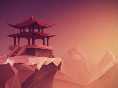 Low Poly Roof Of The World low poly mountains scene snow