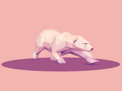 Polar Bear 3d animation bear character character design game low poly polar bear run walk cycle