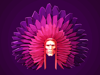 Chieftain character character design chieftain face illustration low poly lowpoly purple zbrush