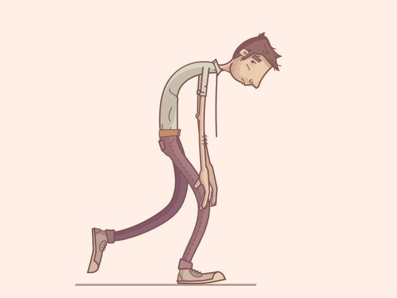 Depressed Slurp Cycle after effects animation character character design depressed floppy illustration sad skinny slurp walk walk cycle