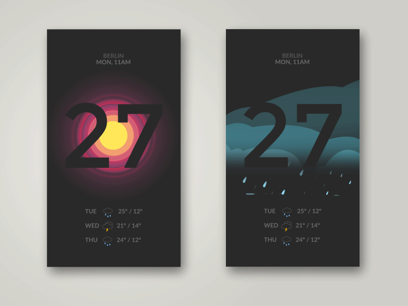 Weather App after effects animation app illustration interface sun ui ux ux design weather