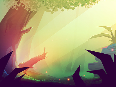 Forest forest god rays green illustration mood tree woods
