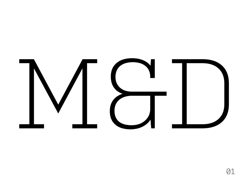 M&D process/thinking gif logo monochrome monogram process