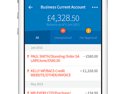 Business Current Account accounting banking freeagent ios iphone mobile money ui