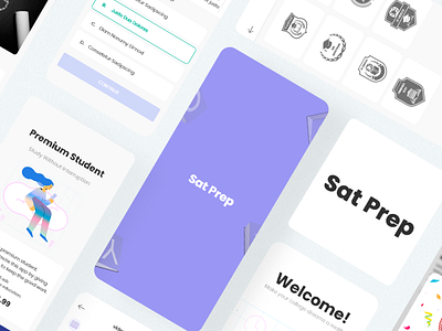 Sat Prep App redesign app clean design education app interface design minimal typography ui ux