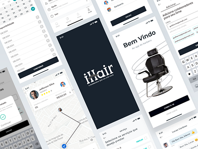 iHair App adobexd android app design app brasil clean design hair salon interaction ios app design minimal mobile typography ui ux