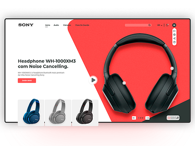 Sony store adobexd app art clean design flat headphone minimal mobile photoshop sony type typography ui ui design ux web website website design