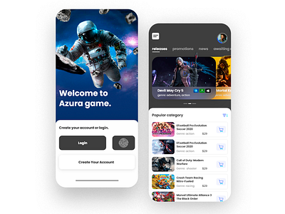 app concept design - game store