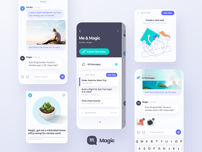 Get Magic - Virtual Assistant - Minimalist App Design app design branding design figma minimalist product design ux ui