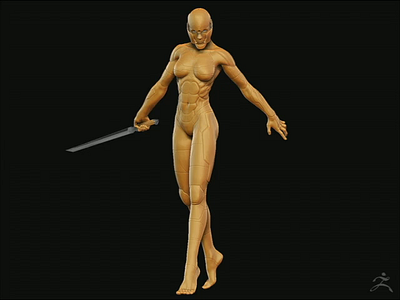 MGS Cyborg Ninja Turntable 3d artist female character sculpt zbrush