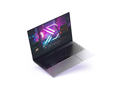 Elite Design Logo on Laptop Mockup