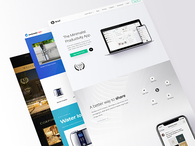 3 Websites Stack branding design figma minimalist uxui wordpress design