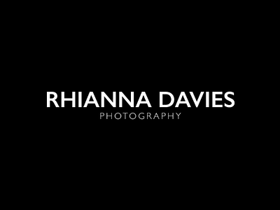 Rhianna Davies Photography branding creative design graphic designer logo design monochrome photographer sans serif