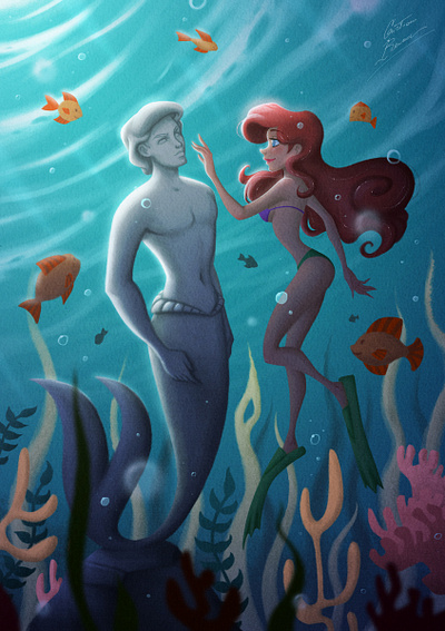 Ariel ariel children art cute disney princess fairytale fish illustration kawaii mermaid sea the little mermaid
