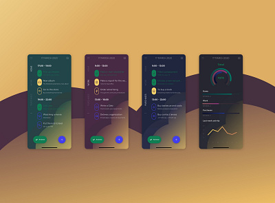 Tasks Manager Mobile App blue concept design gradient green ios list mobile mobile app purple sketch task task list task management task manager tasks ui ui ux ux yellow