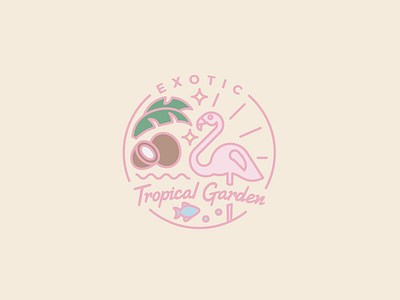 Tropical Garden - badge badge branding exotic graphicdesign lennart minimalistic