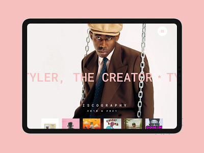 Tyler, the Creator - Discography design minimal ui ux web