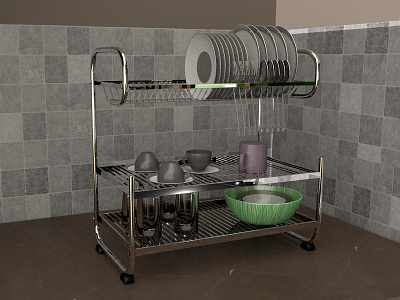 Kitchen Pots 3d art isometric design texture