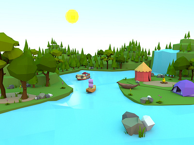 low poly Scenery