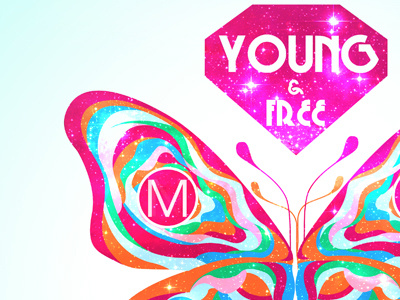 Young and Free butterfly colorful colors free illustration young