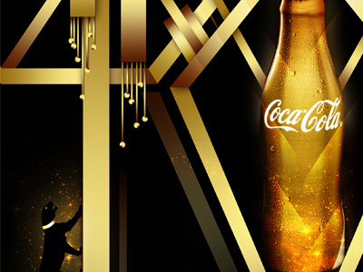 The Golden Drink art deco coca cola coke gold