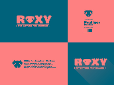 Roxy Pet Supplies & Wellness branding colors design fonts frutiger graphic design illustration illustrator logo logo design logodesign logos oklahoma packaging pet care petcare pets photoshop roxy typography