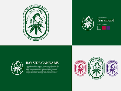 Bay Side Cannabis logo design guides 3d animation branding cannabis logo cannabislogo design graphic design illustration logo logodesign merchandise motion graphics oklahoma packaging seattle ui vector washington webdesign