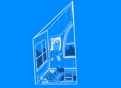 Treehouse For Fun (Not Serious) blue illustration sketch