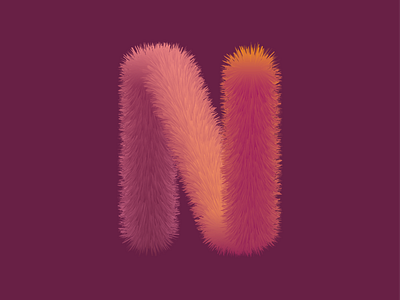 Textured Furry Letter N