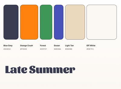 Late Summer Color Palette branding color color palette design illustration minimal ui web