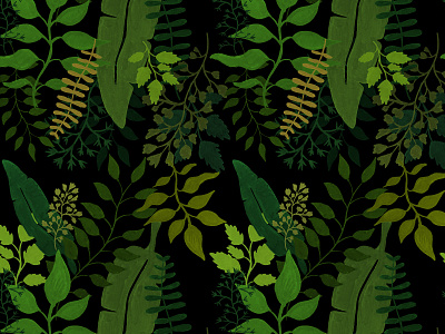 Forest Flora illustration pattern surface design