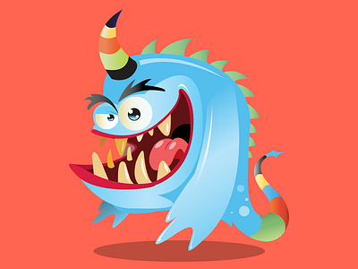 Little Monster character colors draw funny illustration illustrator monster vector