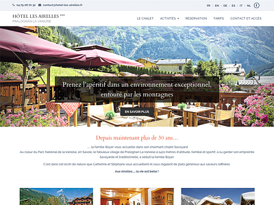 Les Airelles bootstrap hôtel parallax skin template website wordpress