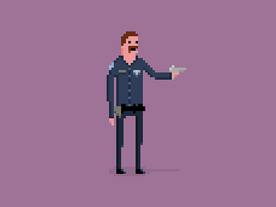 Cop character cop design illustration pixel art video game