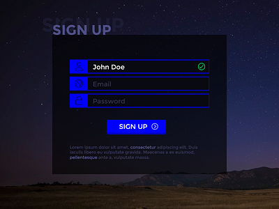 Sign Up Form dailyui form icons sign up ui