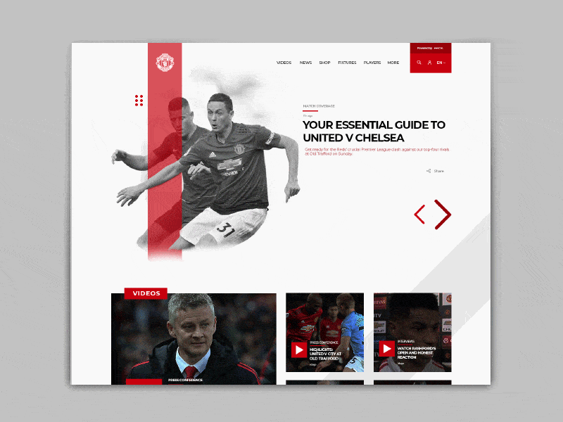 Manchester United Homepage Design Concept