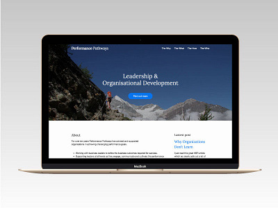 Performance Pathways business coaching design development leadership mountains static website