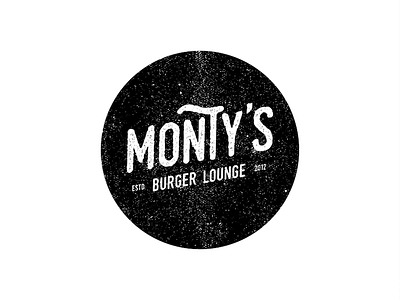 Montys Burger Lounge Logo black and white burgers logo
