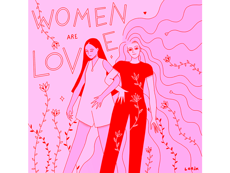 Women are Love animation artwork digital art digital artist digital artwork gif gif animated graphic art illustrated illustration illustrations illustrator international womens day pink red women women empowerment women in illustration womens day