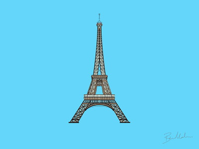 Eiffel drawing eiffel france graphic illustration illustrator landmark monument photoshop tower