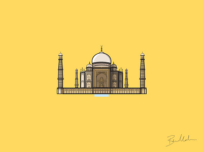 Taj Mahal drawing graphic illustration illustrator india landmark mahal monument photoshop taj