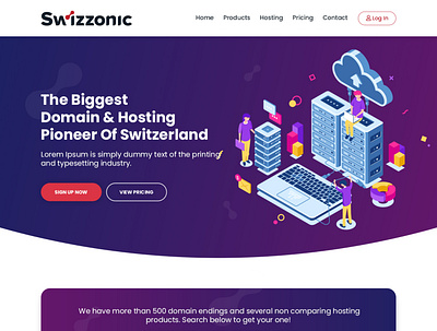Swizzonic - Web Hosting Company Website Design ( Dark Version) awesome clean design illustration illustrator ui ux web web design website design