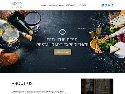 Sixty Seven - Restaurant Web Page Design awesome bar clean design drink food hotel minimal photoshop restaurant ui ux web web design website design