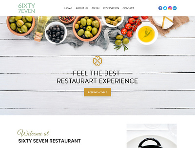 Sixty Seven - Restaurant Web Page Design bar clean design elegant hotel landing page design photoshop restaurant simple ui ux web design web page website design