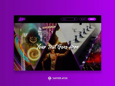 Abstract Website Design For Music & Dance Group abstract awesome dance design landing page design music party ui ux web design web development web page design