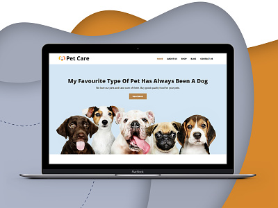 Animal & Pet Care - Website Design animal care design dog dog food ecommerce landing page design pet web design web page design