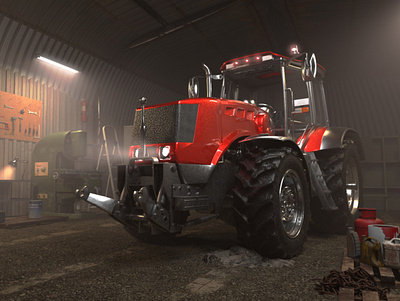 FarmMechanic Cover Art 3d after effects cinema 4d farm fusion garage mechanic redshift tractor