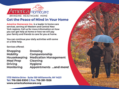 America Homecare postcard design