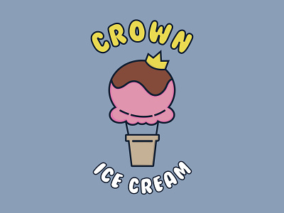 Logo Challenge 2 - Crown crown dailylogochallange design flat hot air ballon ice cream icon illustration lettering minimal type typography